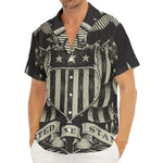 United We Stand American Flag Print Men's Deep V-Neck Shirt