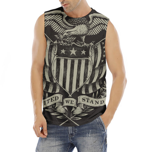 United We Stand American Flag Print Men's Fitness Tank Top