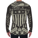 United We Stand American Flag Print Men's Long Sleeve T-Shirt