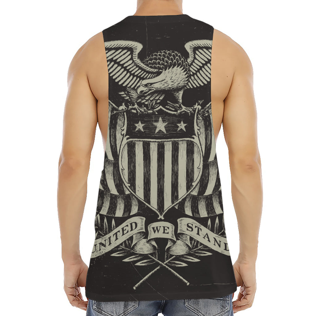 United We Stand American Flag Print Men's Muscle Tank Top