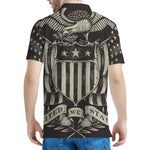 United We Stand American Flag Print Men's Polo Shirt