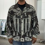 United We Stand American Flag Print Men's Shirt Jacket