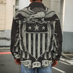 United We Stand American Flag Print Men's Shirt Jacket