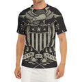 United We Stand American Flag Print Men's Short Sleeve Rash Guard