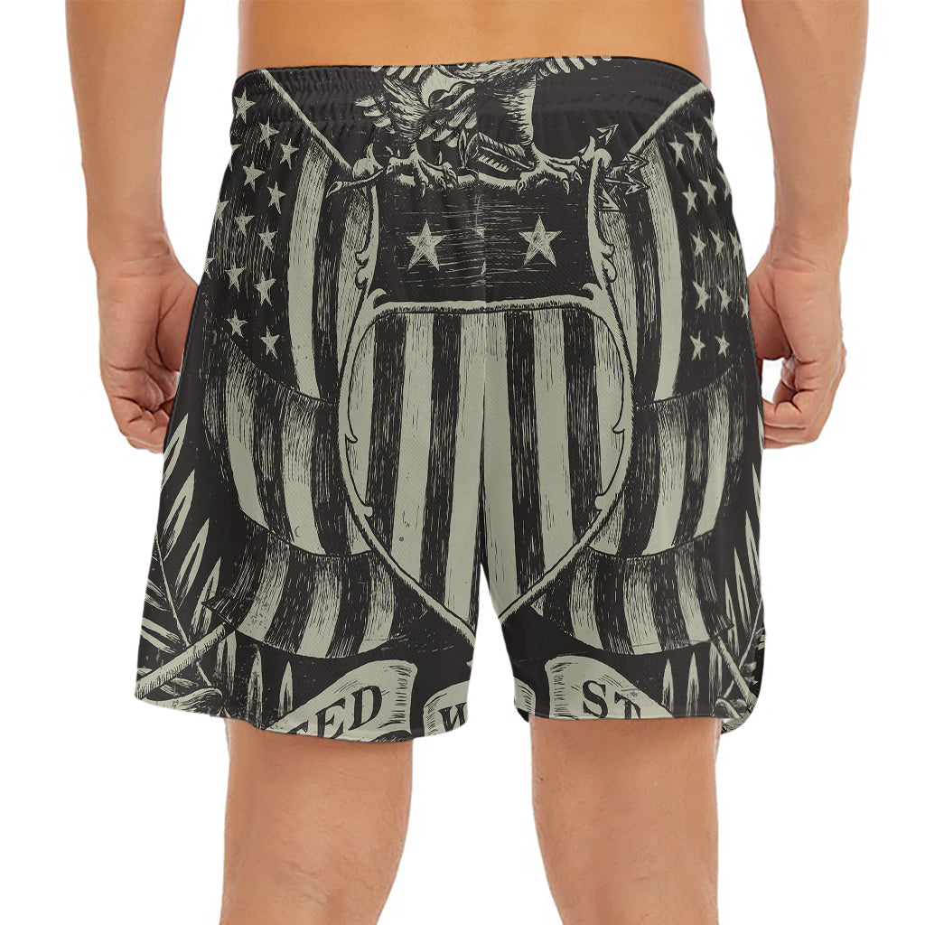 United We Stand American Flag Print Men's Split Running Shorts