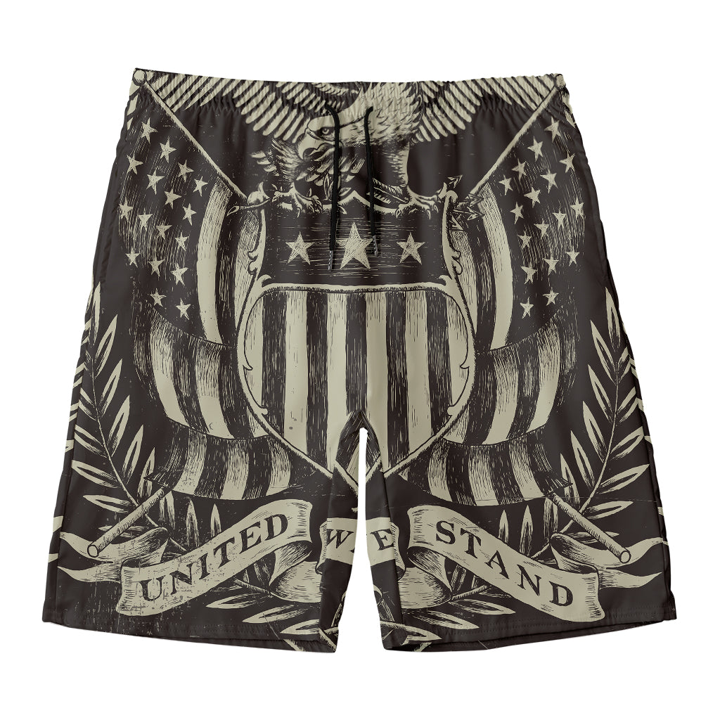 United We Stand American Flag Print Men's Swim Trunks