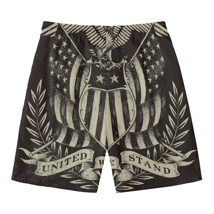 United We Stand American Flag Print Men's Swim Trunks