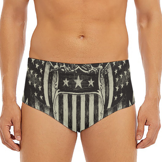 United We Stand American Flag Print Men's Triangle Swim Briefs