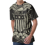 United We Stand American Flag Print Men's Velvet T-Shirt