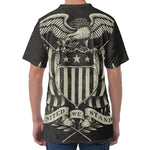United We Stand American Flag Print Men's Velvet T-Shirt