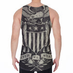 United We Stand American Flag Print Men's Velvet Tank Top