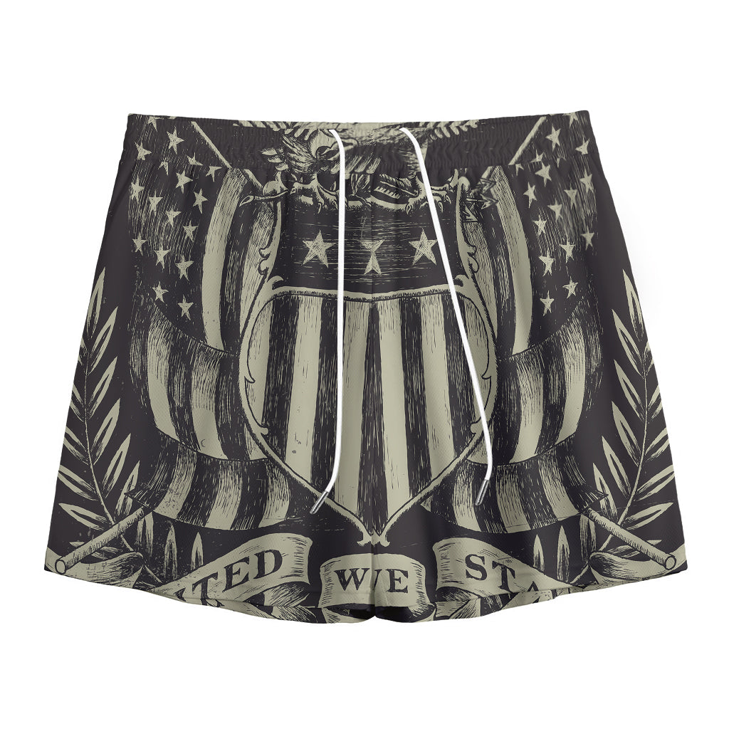 United We Stand American Flag Print Mesh Shorts