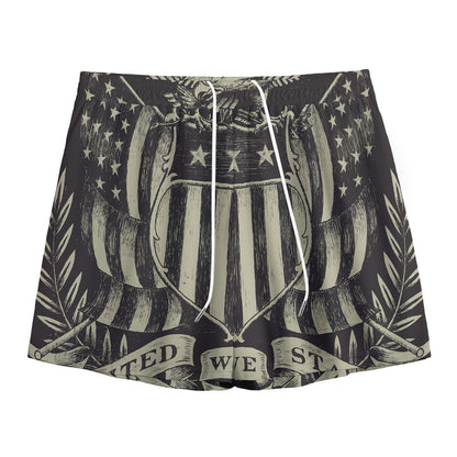 United We Stand American Flag Print Mesh Shorts