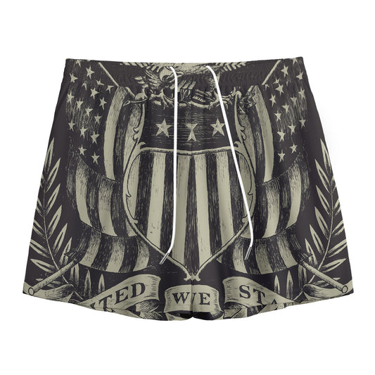 United We Stand American Flag Print Mesh Shorts