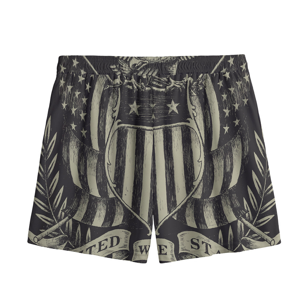 United We Stand American Flag Print Mesh Shorts