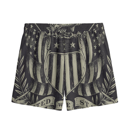United We Stand American Flag Print Mesh Shorts
