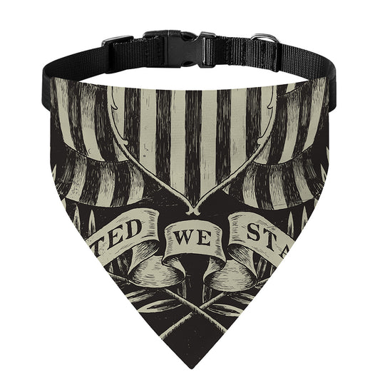 United We Stand American Flag Print Over The Collar Dog Bandana