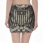 United We Stand American Flag Print Pencil Mini Skirt