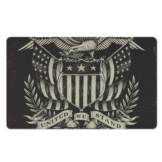 United We Stand American Flag Print Polyester Doormat