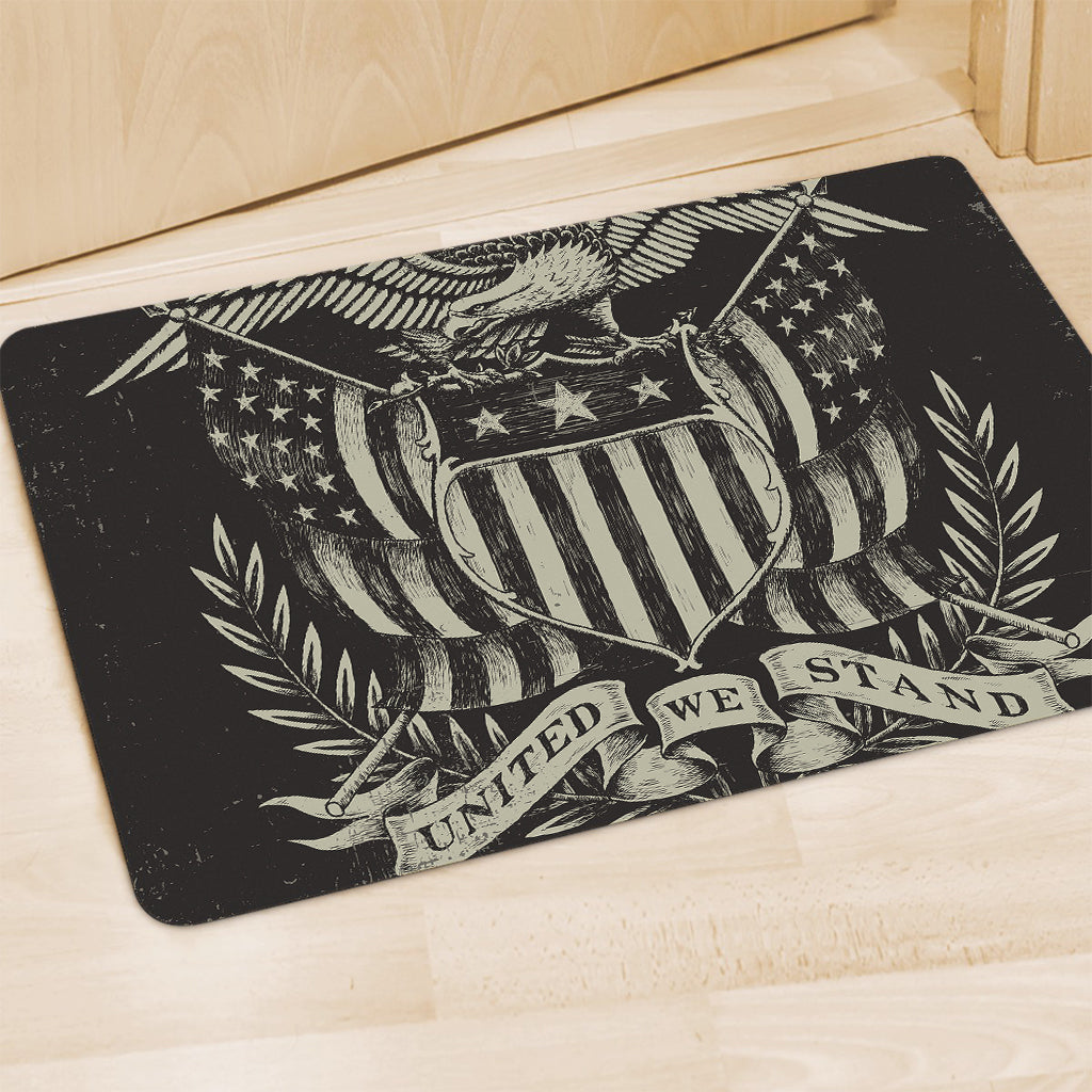 United We Stand American Flag Print Polyester Doormat