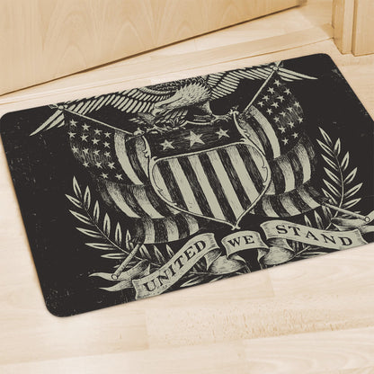 United We Stand American Flag Print Polyester Doormat