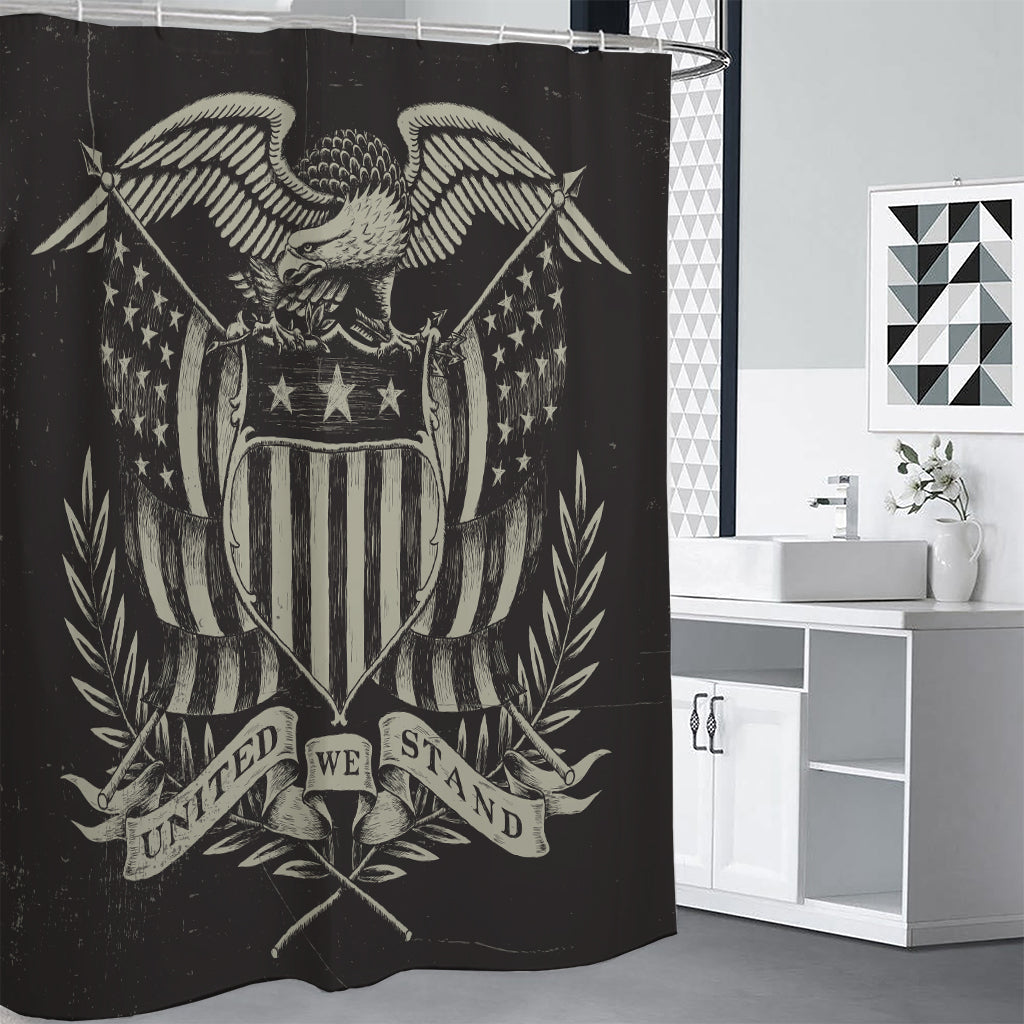 United We Stand American Flag Print Premium Shower Curtain