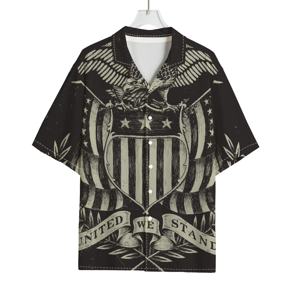 United We Stand American Flag Print Rayon Hawaiian Shirt