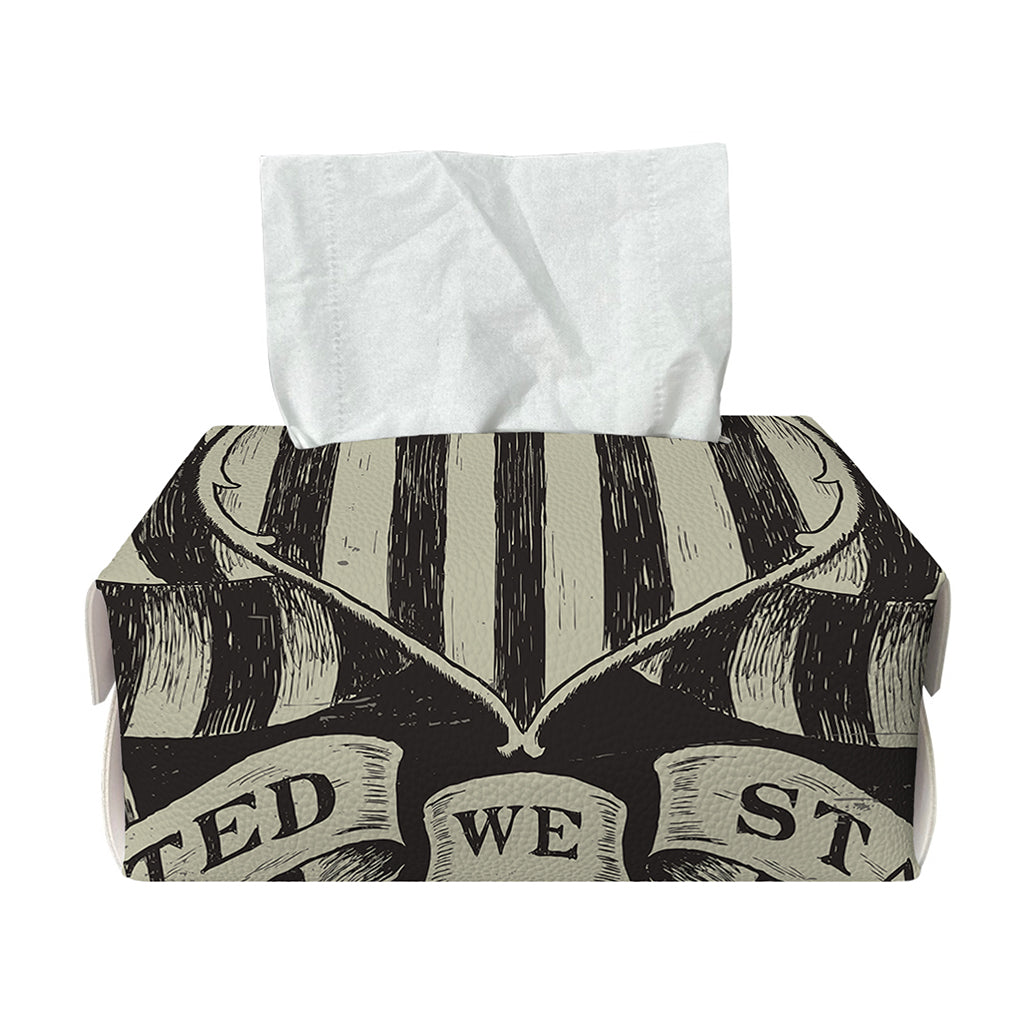 United We Stand American Flag Print Rectangle Tissue Box Cover