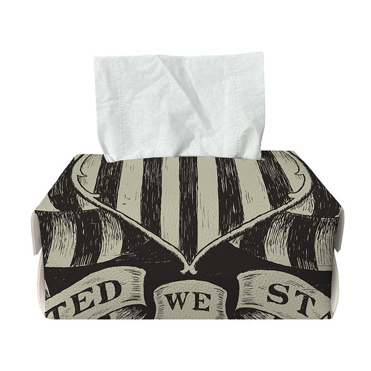 United We Stand American Flag Print Rectangle Tissue Box Cover
