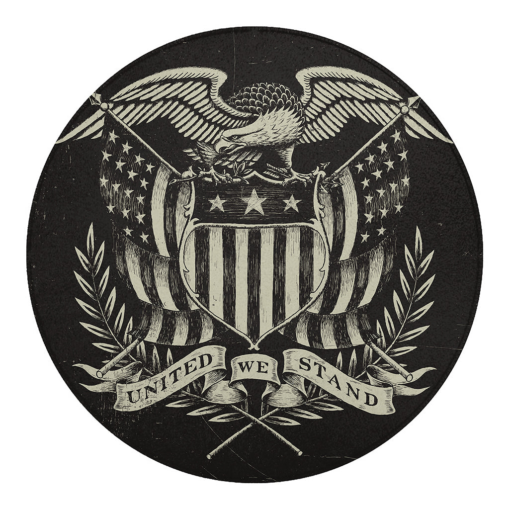 United We Stand American Flag Print Round Blanket
