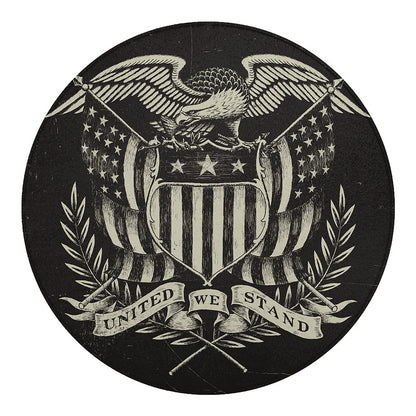 United We Stand American Flag Print Round Blanket