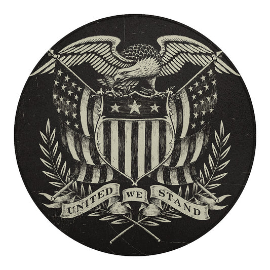 United We Stand American Flag Print Round Blanket