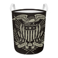 United We Stand American Flag Print Round Laundry Basket