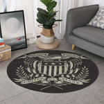 United We Stand American Flag Print Round Rug