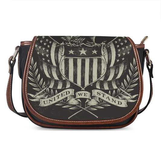 United We Stand American Flag Print Saddle Bag