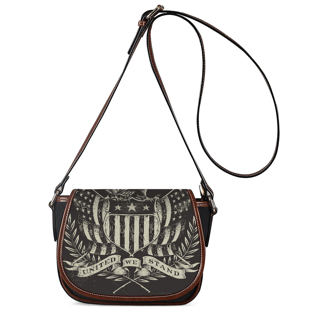 United We Stand American Flag Print Saddle Bag