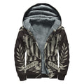 United We Stand American Flag Print Sherpa Lined Zip Up Hoodie