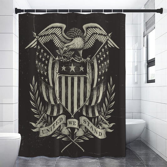 United We Stand American Flag Print Shower Curtain