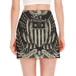 United We Stand American Flag Print Side Slit Mini Skirt