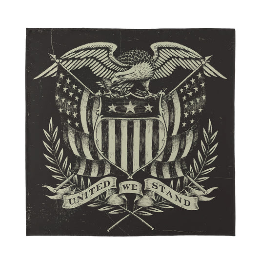United We Stand American Flag Print Silk Bandana