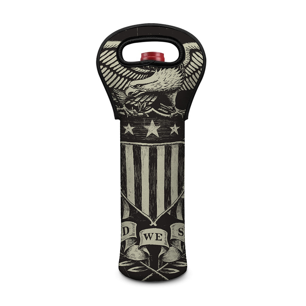 United We Stand American Flag Print Single Neoprene Wine Tote