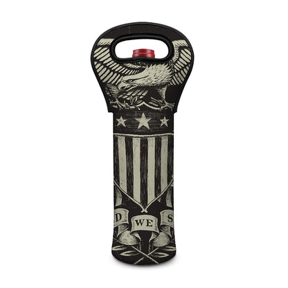 United We Stand American Flag Print Single Neoprene Wine Tote