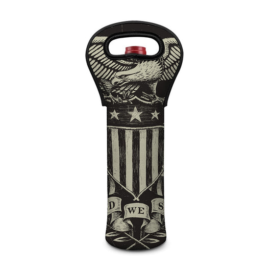 United We Stand American Flag Print Single Neoprene Wine Tote