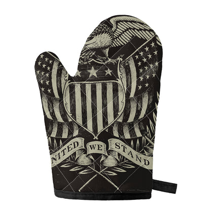 United We Stand American Flag Print Single Oven Mitt