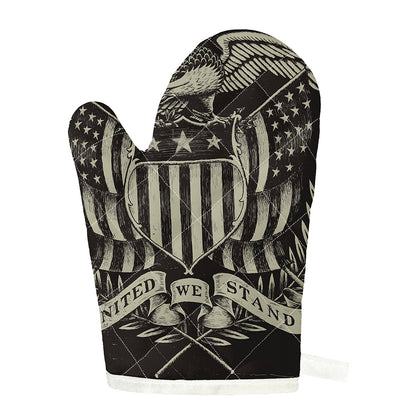 United We Stand American Flag Print Single Oven Mitt