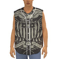United We Stand American Flag Print Sleeveless Baseball Jersey