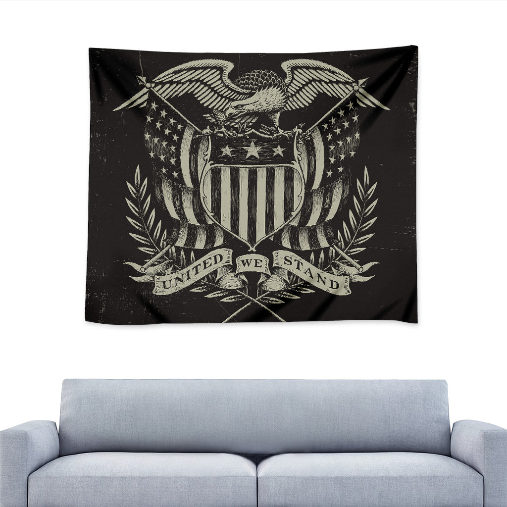 United We Stand American Flag Print Tapestry