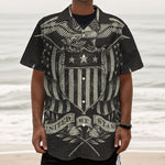 United We Stand American Flag Print Textured Short Sleeve Shirt