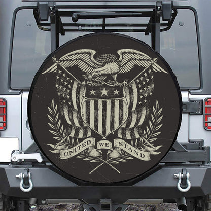 United We Stand American Flag Print Tire Cover