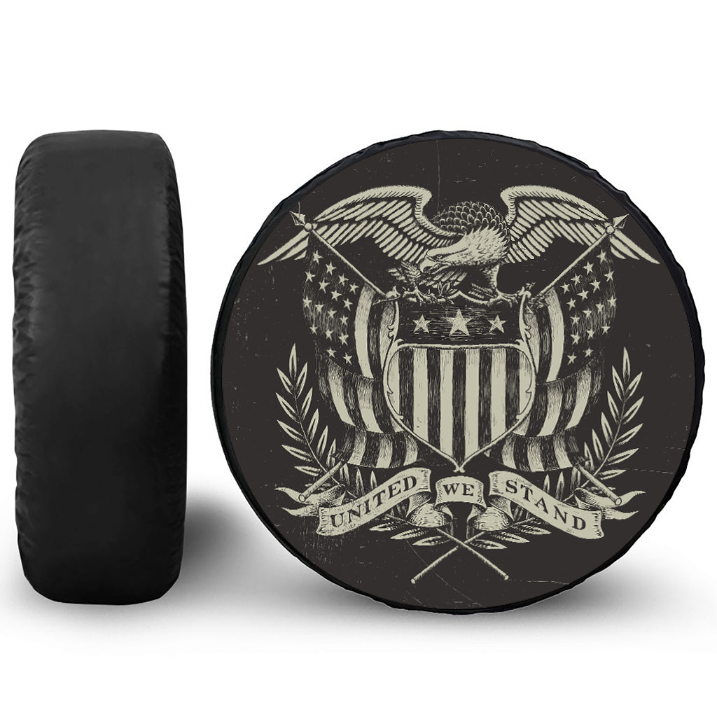 United We Stand American Flag Print Tire Cover